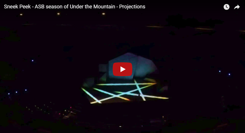 A sneak peek of the projection mapping for the ASB season of Under the Mountain.